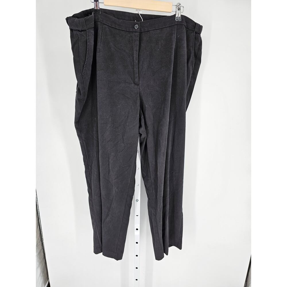JM Collection Women's Button Closer Black Wide Leg Polyester Pants Size 22WP